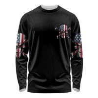 This Is America Patriotic Skull Long Sleeve Shirt - Wonder Print Shop