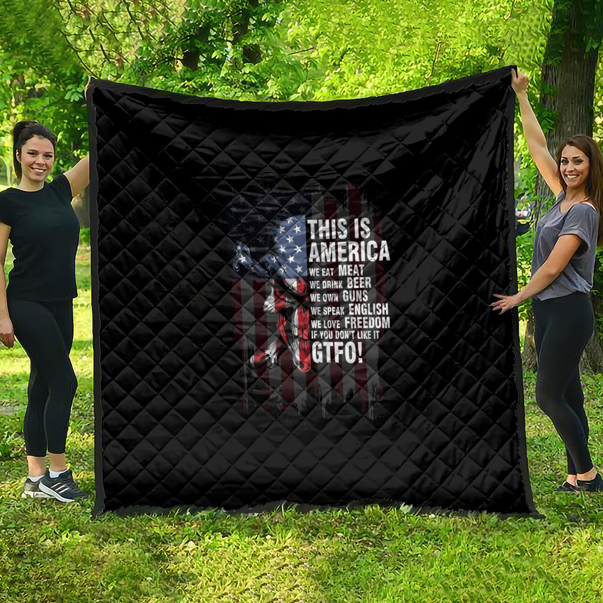 This Is America Patriotic Skull Quilt - Wonder Print Shop