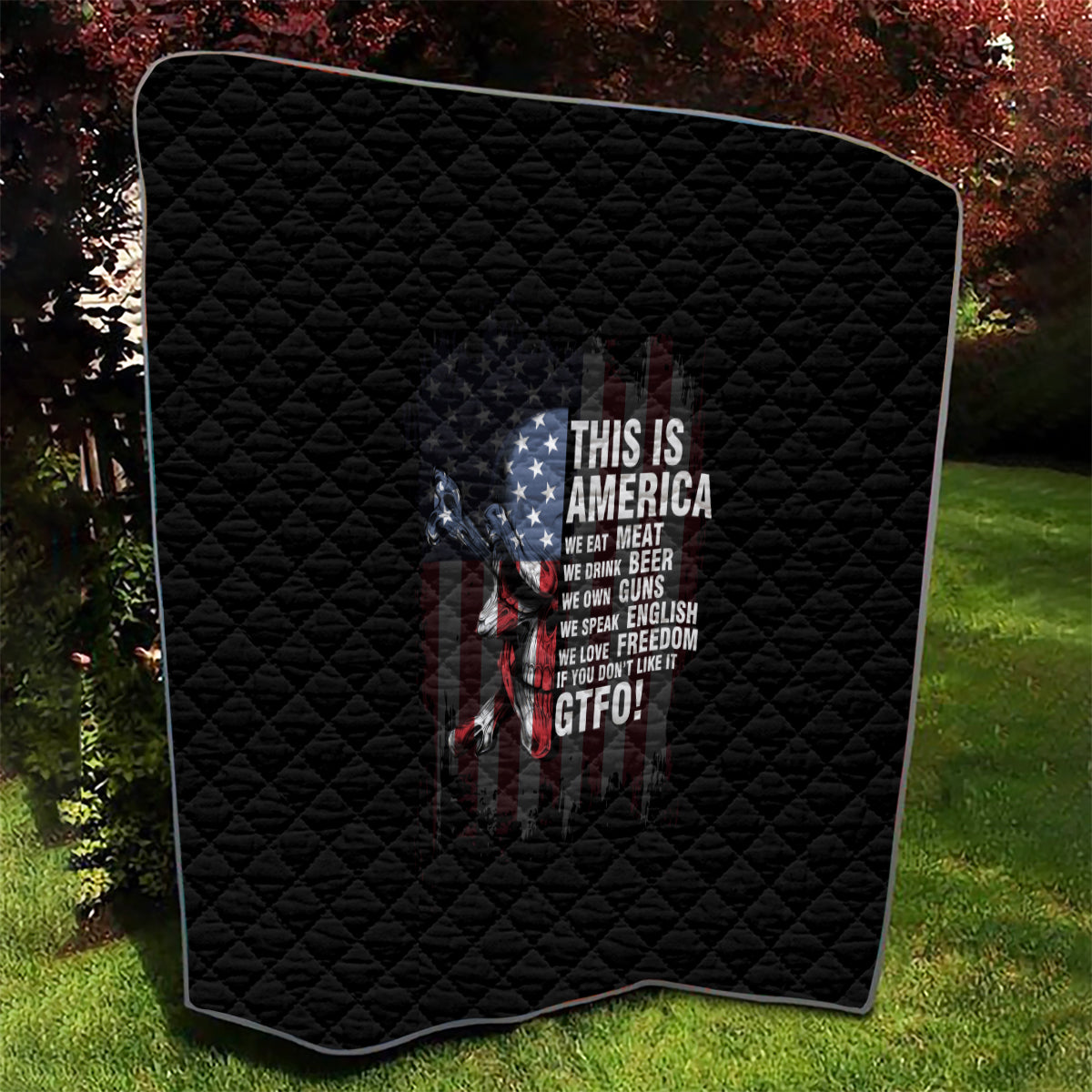 This Is America Patriotic Skull Quilt - Wonder Print Shop