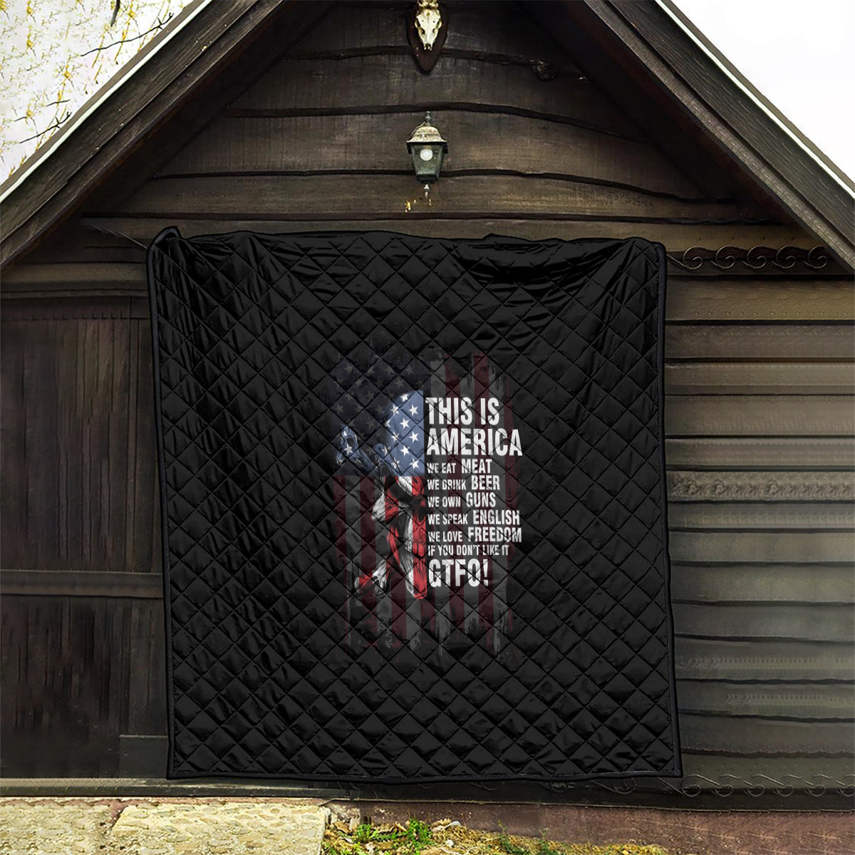 This Is America Patriotic Skull Quilt - Wonder Print Shop