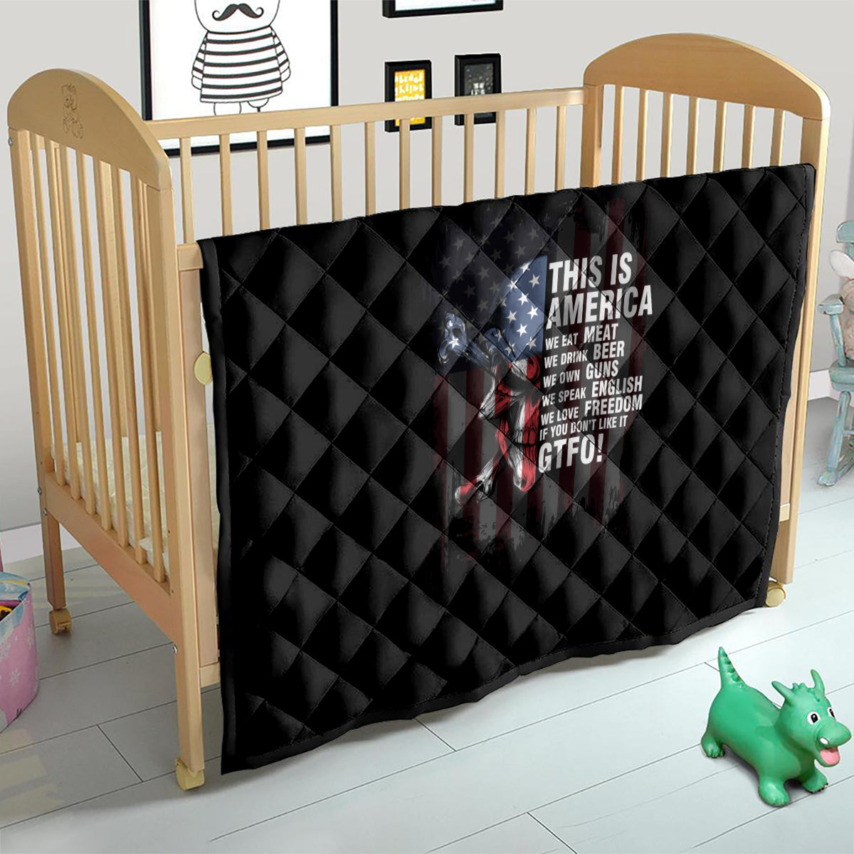 This Is America Patriotic Skull Quilt - Wonder Print Shop