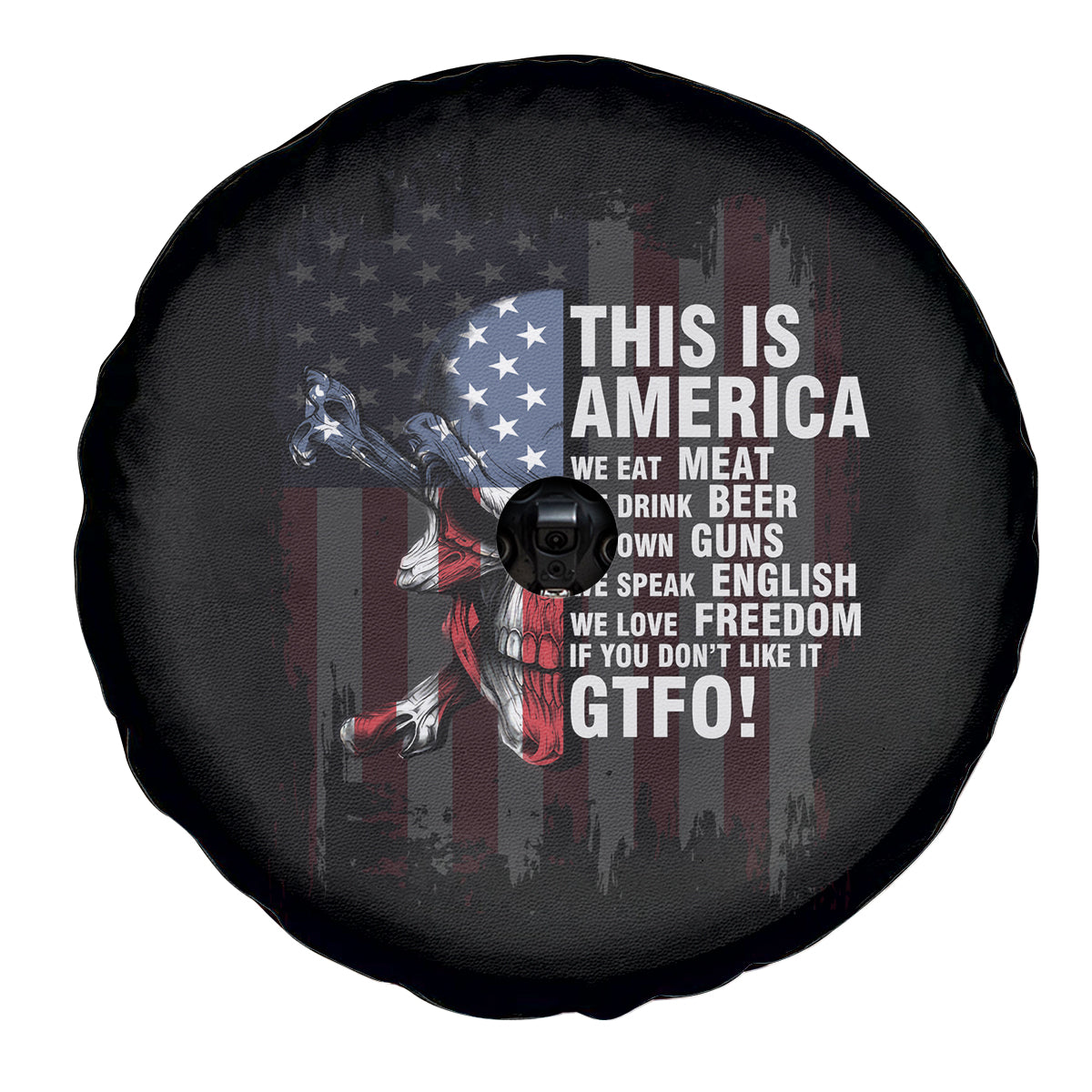 This Is America Patriotic Skull Spare Tire Cover - Wonder Print Shop