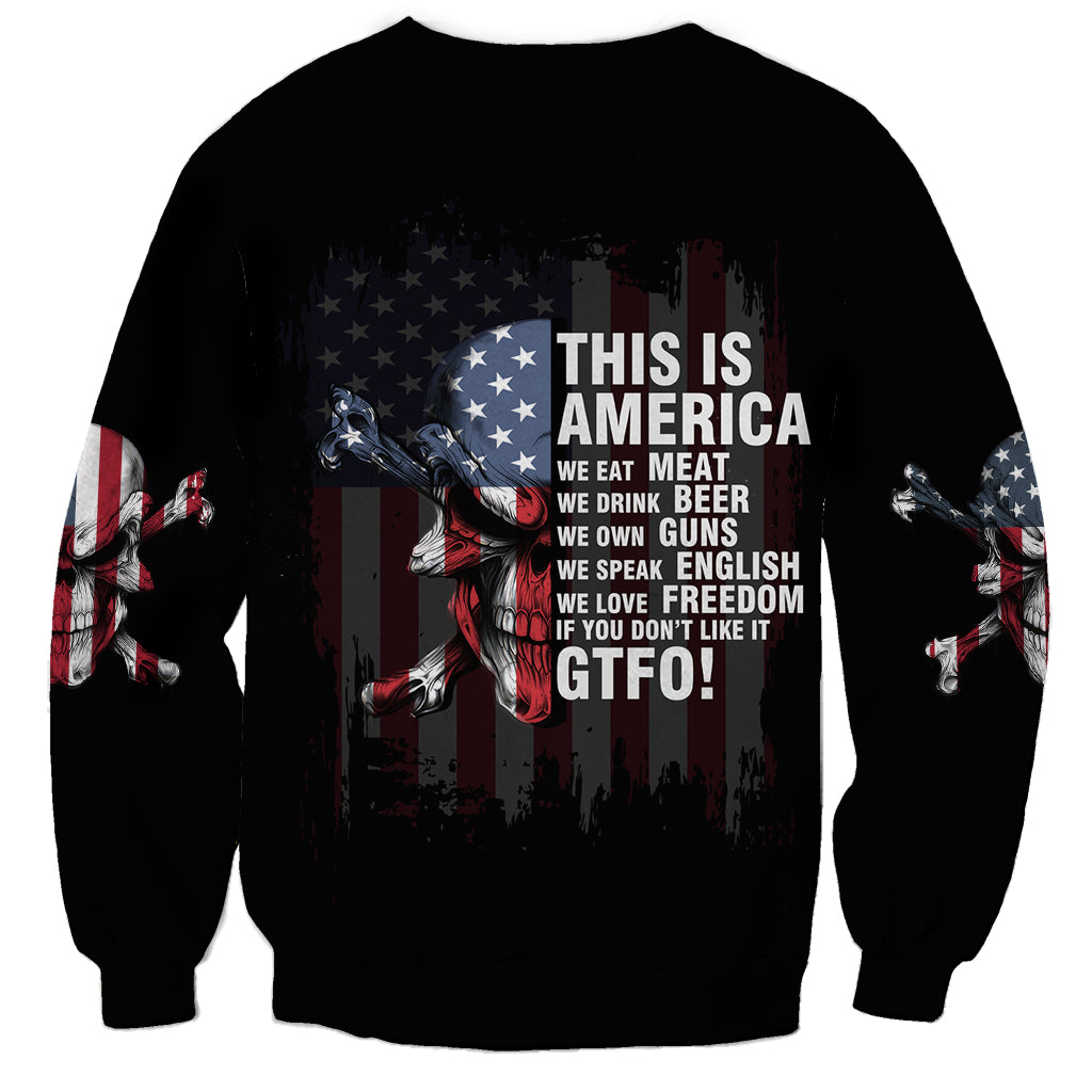 This Is America Patriotic Skull Sweatshirt - Wonder Print Shop