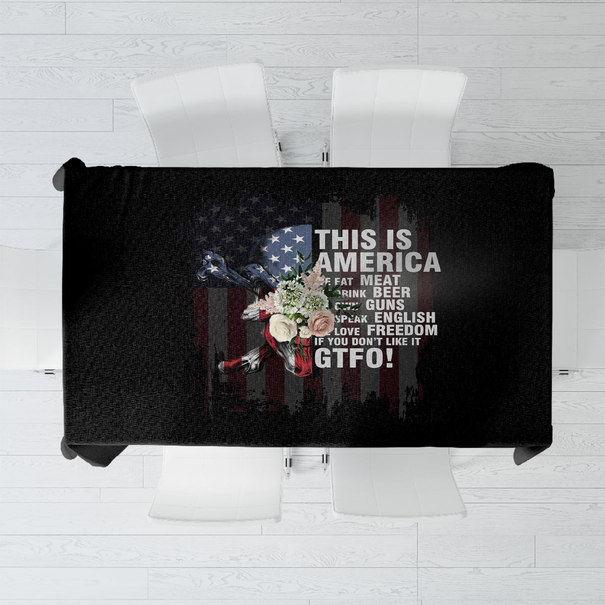 This Is America Patriotic Skull Tablecloth - Wonder Print Shop