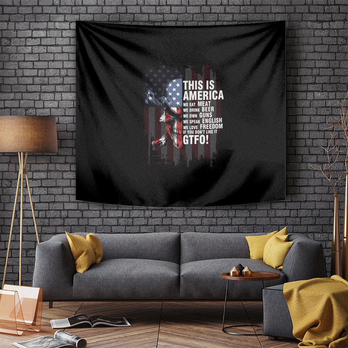 This Is America Patriotic Skull Tapestry - Wonder Print Shop
