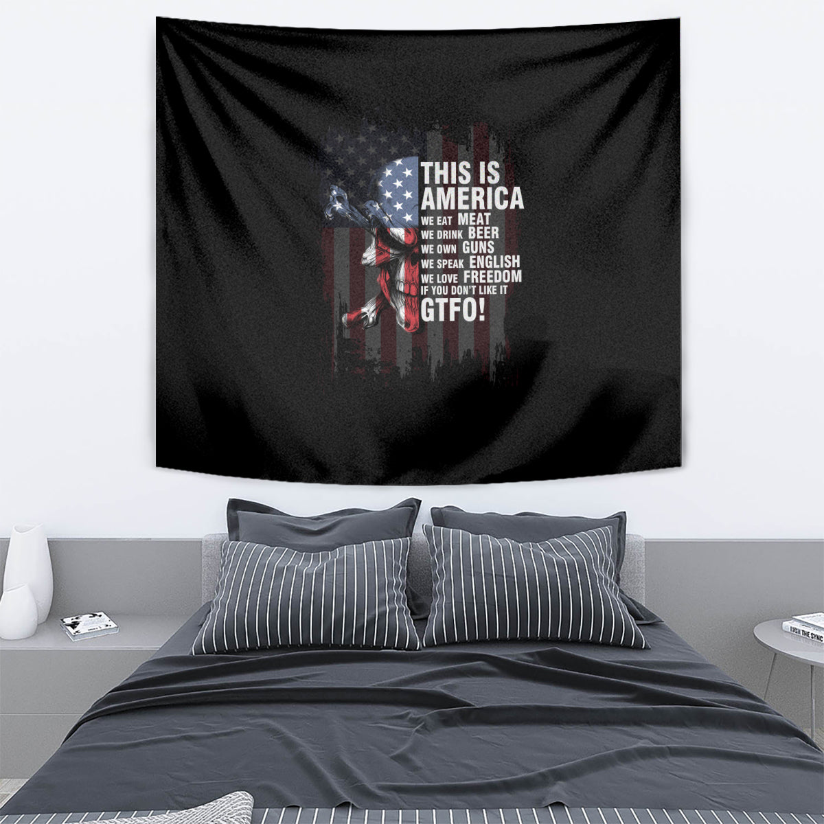This Is America Patriotic Skull Tapestry - Wonder Print Shop