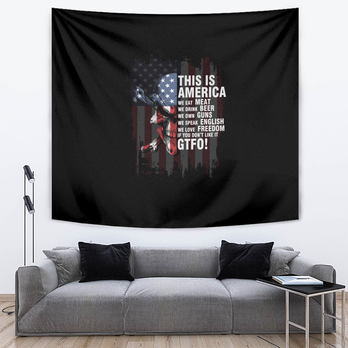 This Is America Patriotic Skull Tapestry - Wonder Print Shop