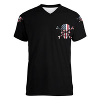 This Is America Patriotic Skull Women V Neck T Shirt - Wonder Print Shop