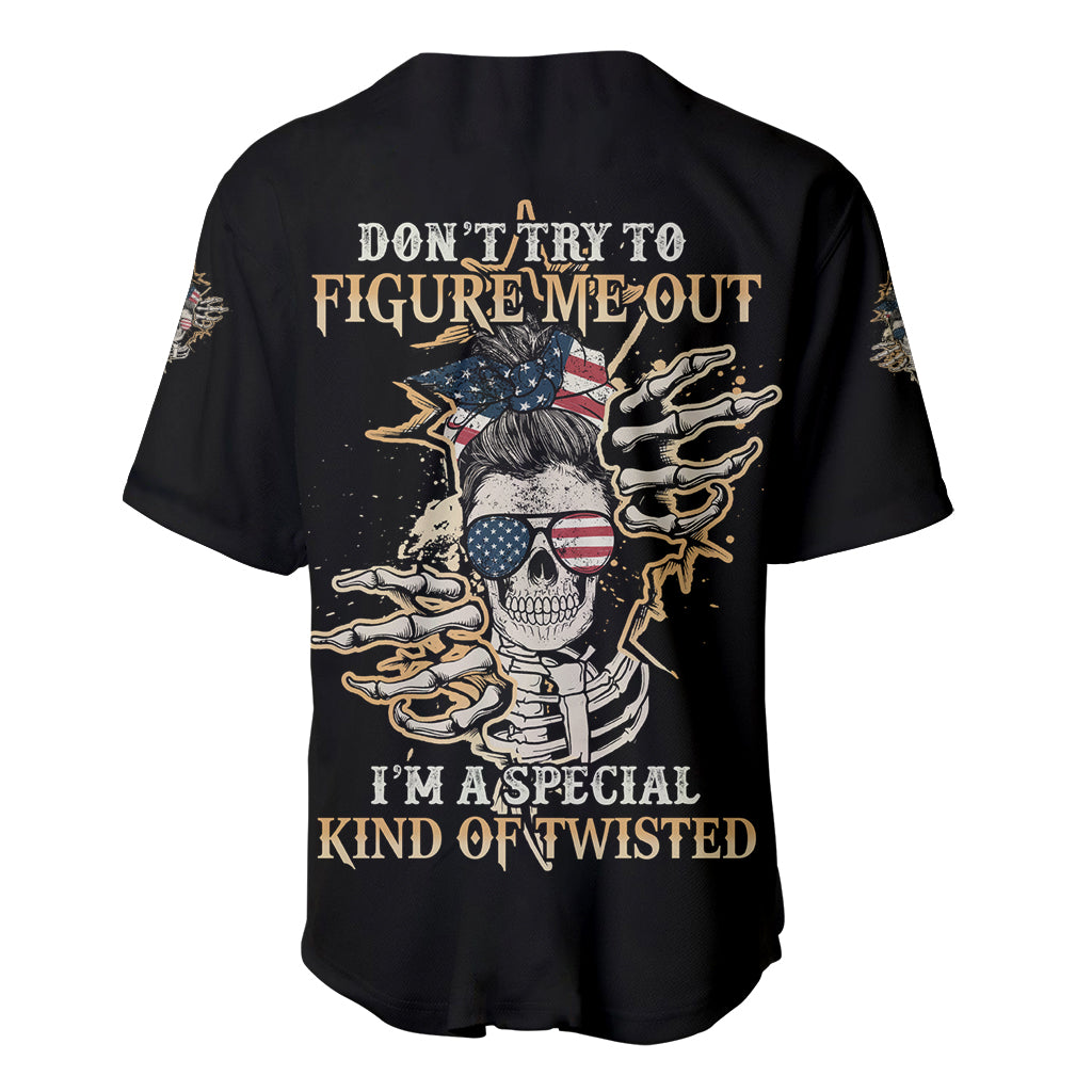 Don't Try To Figure Me Out Baseball Jersey - Wonder Print Shop