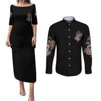 Don't Try To Figure Me Out Couples Matching Puletasi Dress and Long Sleeve Button Shirt - Wonder Print Shop