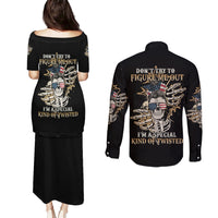 Don't Try To Figure Me Out Couples Matching Puletasi Dress and Long Sleeve Button Shirt - Wonder Print Shop