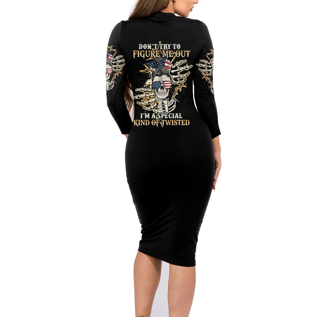Don't Try To Figure Me Out Family Matching Long Sleeve Bodycon Dress and Hawaiian Shirt - Wonder Print Shop