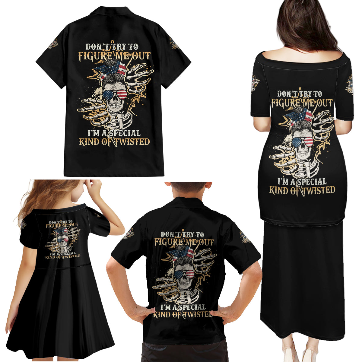 Don't Try To Figure Me Out Family Matching Puletasi Dress and Hawaiian Shirt - Wonder Print Shop