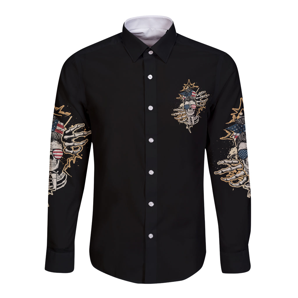 Don't Try To Figure Me Out Long Sleeve Button Shirt - Wonder Print Shop