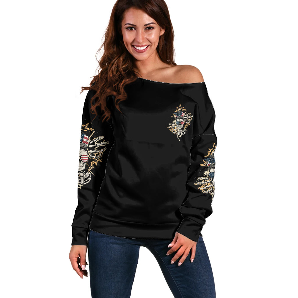 Don't Try To Figure Me Out Off Shoulder Sweater - Wonder Print Shop