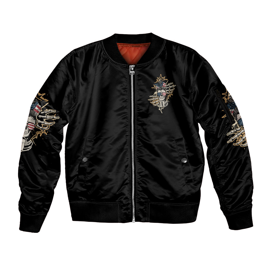 Don't Try To Figure Me Out Sleeve Zip Bomber Jacket - Wonder Print Shop