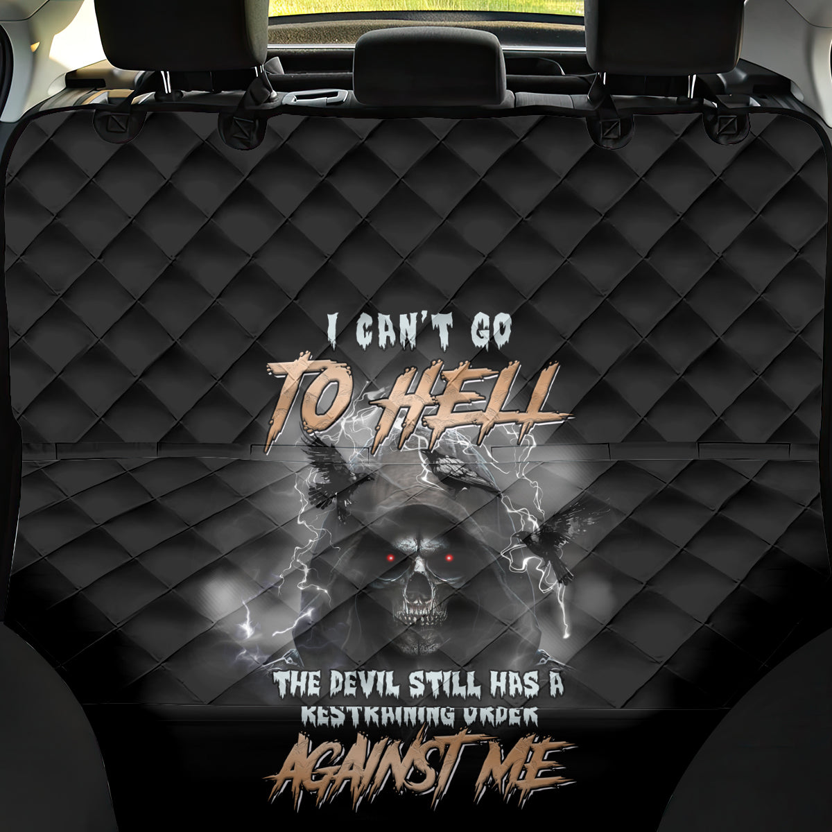 I Can't Go To Hell Reaper Bat Back Car Seat Cover - Wonder Print Shop
