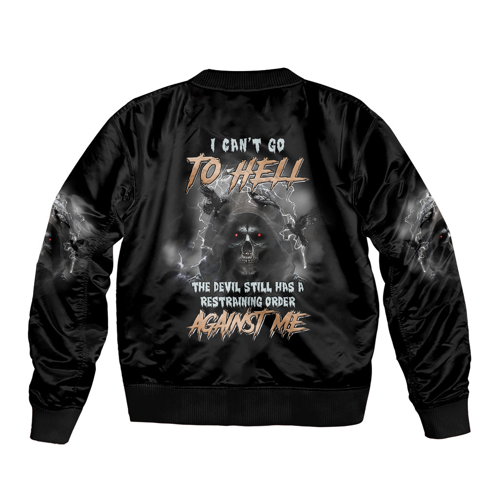 I Can't Go To Hell Reaper Bat Bomber Jacket - Wonder Print Shop