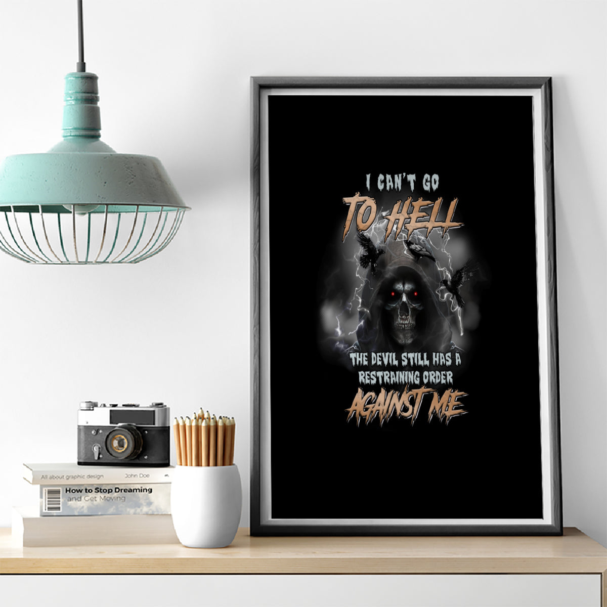 I Can't Go To Hell Reaper Bat Canvas Wall Art - Wonder Print Shop