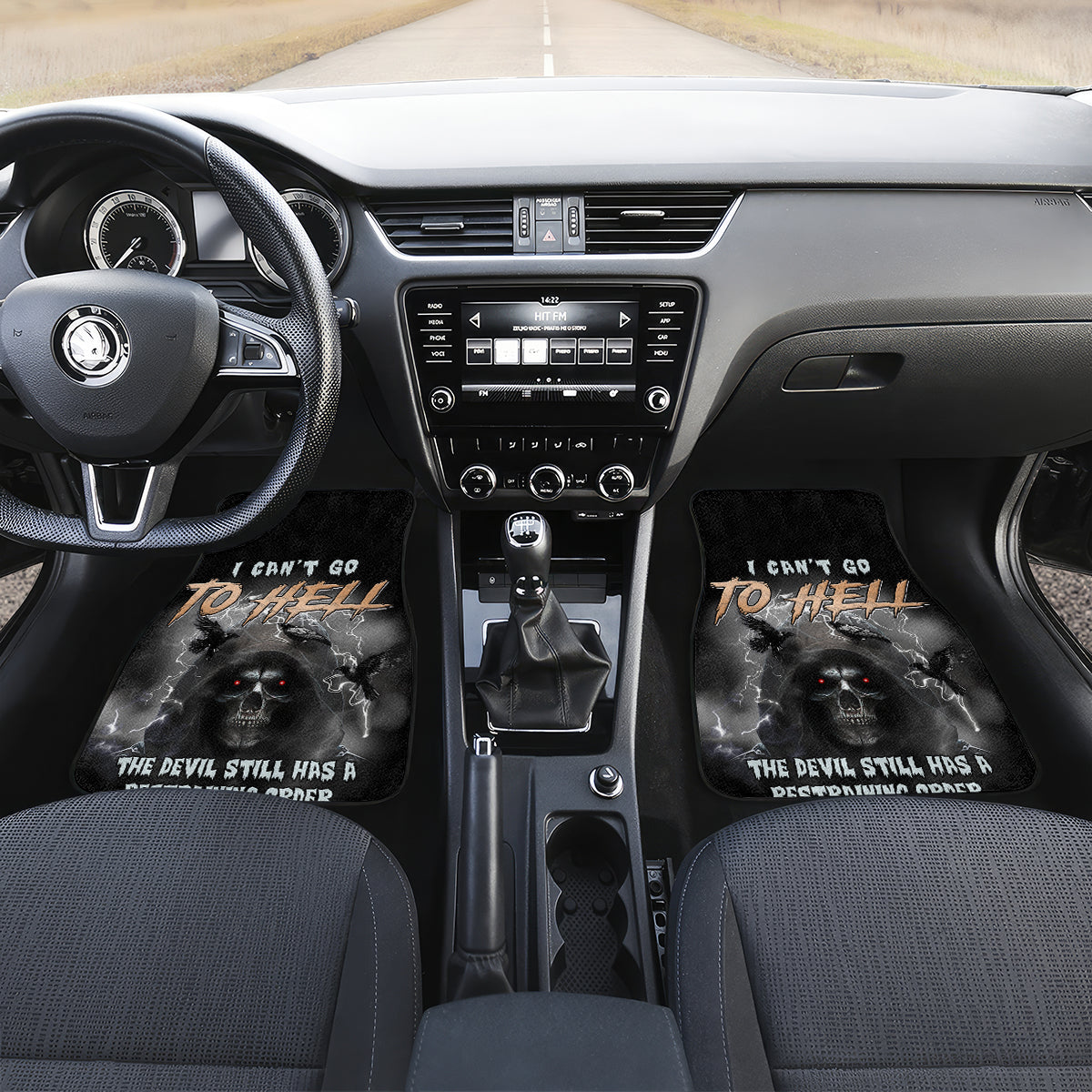 I Can't Go To Hell Reaper Bat Car Mats - Wonder Print Shop