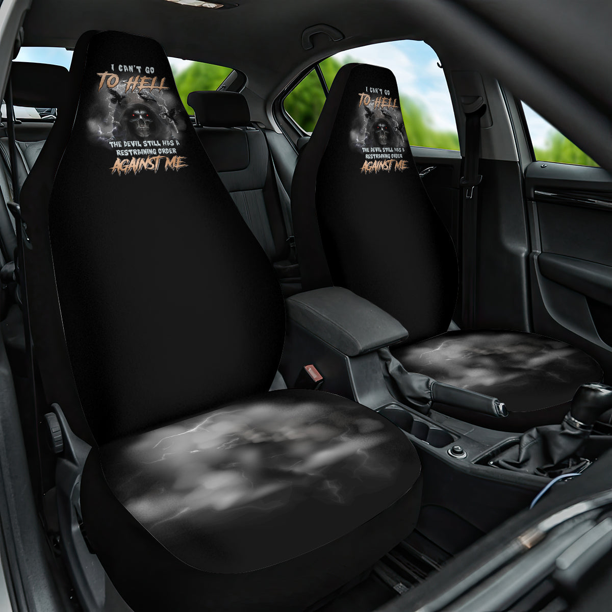 I Can't Go To Hell Reaper Bat Car Seat Cover - Wonder Print Shop