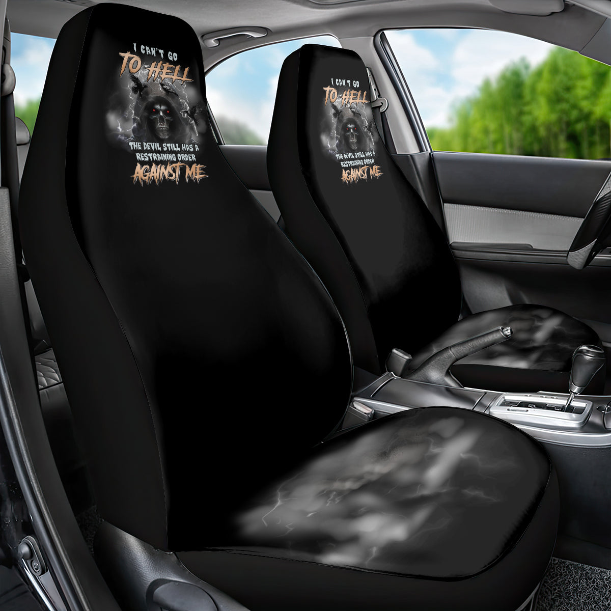 I Can't Go To Hell Reaper Bat Car Seat Cover - Wonder Print Shop