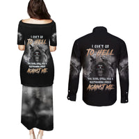 I Can't Go To Hell Reaper Bat Couples Matching Puletasi Dress and Long Sleeve Button Shirt - Wonder Print Shop