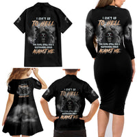 I Can't Go To Hell Reaper Bat Family Matching Long Sleeve Bodycon Dress and Hawaiian Shirt - Wonder Print Shop