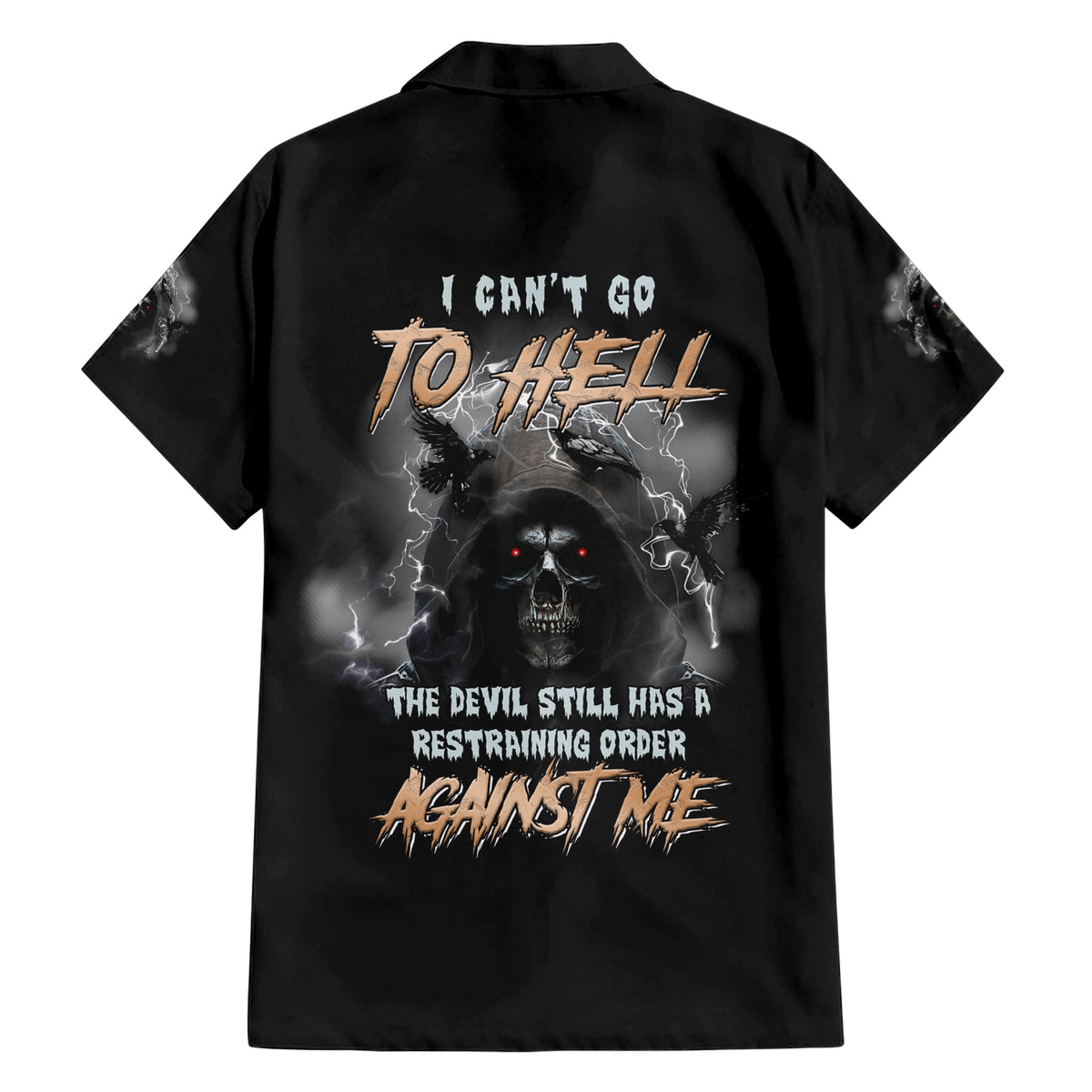 I Can't Go To Hell Reaper Bat Hawaiian Shirt - Wonder Print Shop