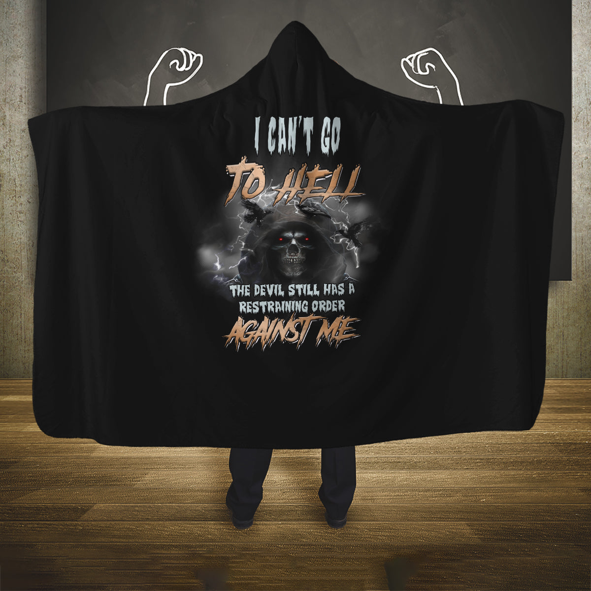 i-cant-go-to-hell-reaper-bat-hooded-blanket