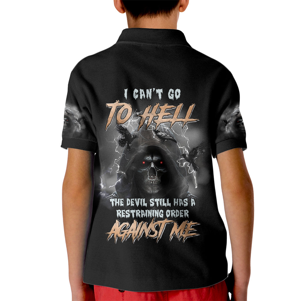 I Can't Go To Hell Reaper Bat Kid Polo Shirt - Wonder Print Shop