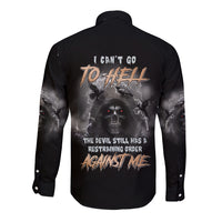 I Can't Go To Hell Reaper Bat Long Sleeve Button Shirt - Wonder Print Shop