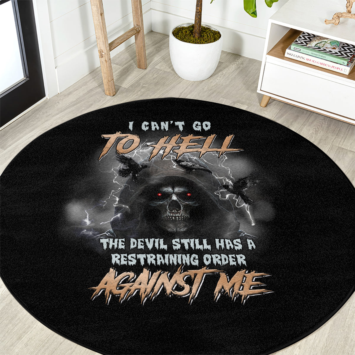 i-cant-go-to-hell-reaper-bat-round-carpet