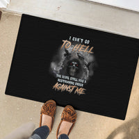 I Can't Go To Hell Reaper Bat Rubber Doormat - Wonder Print Shop
