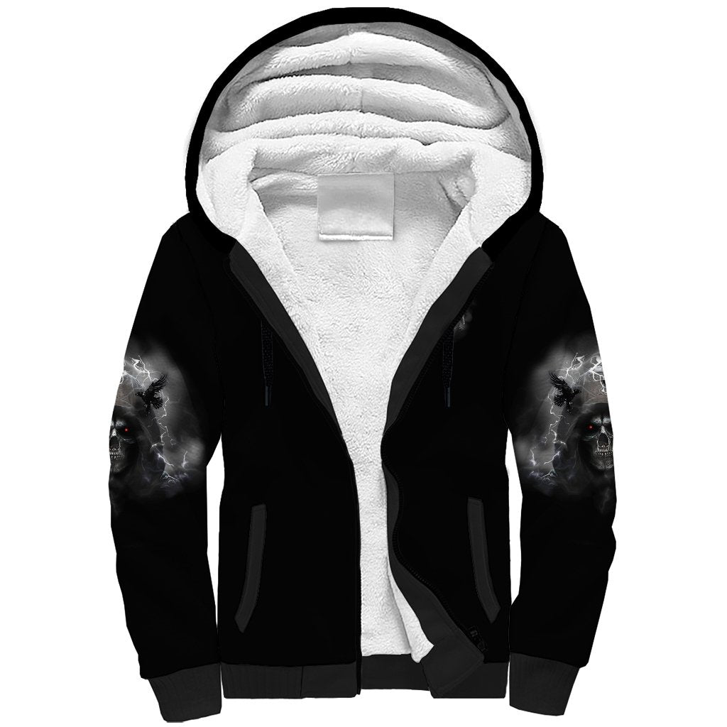 I Can't Go To Hell Reaper Bat Sherpa Hoodie - Wonder Print Shop