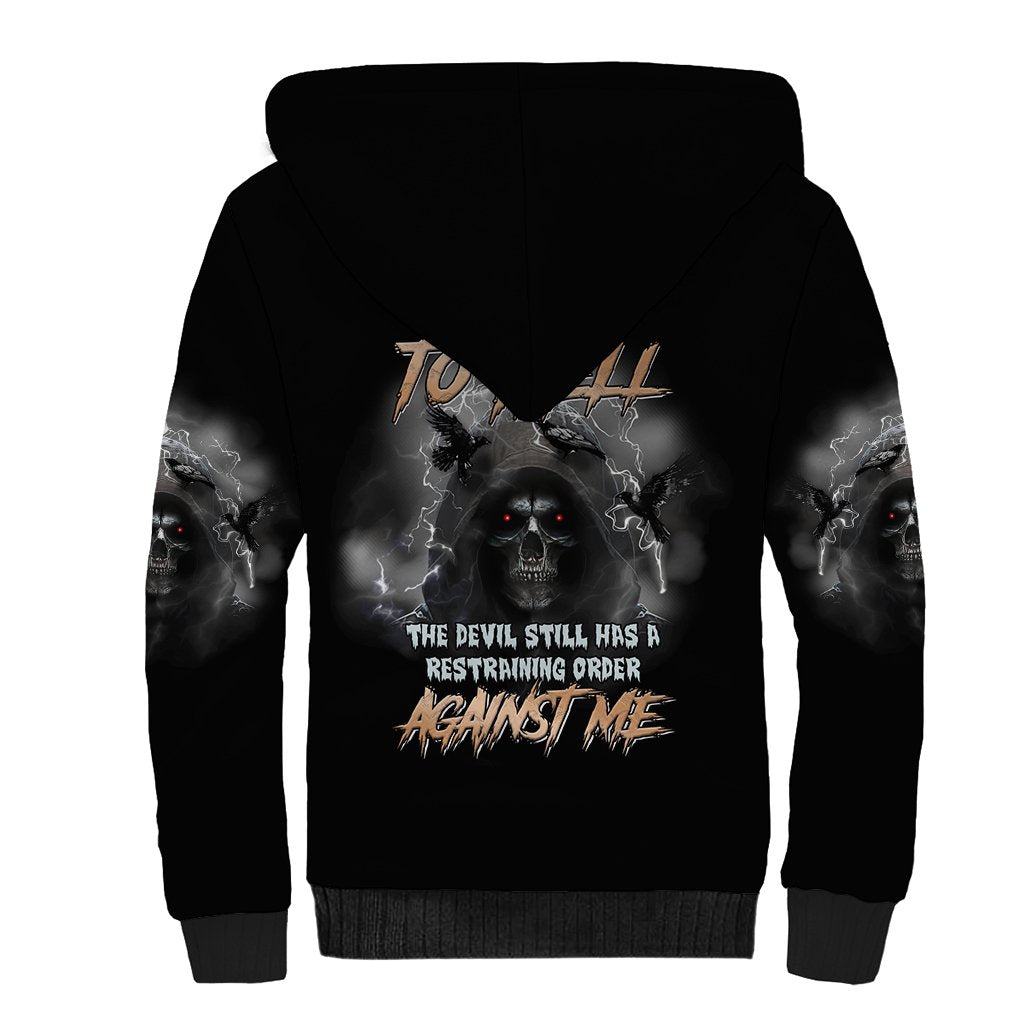 I Can't Go To Hell Reaper Bat Sherpa Hoodie - Wonder Print Shop