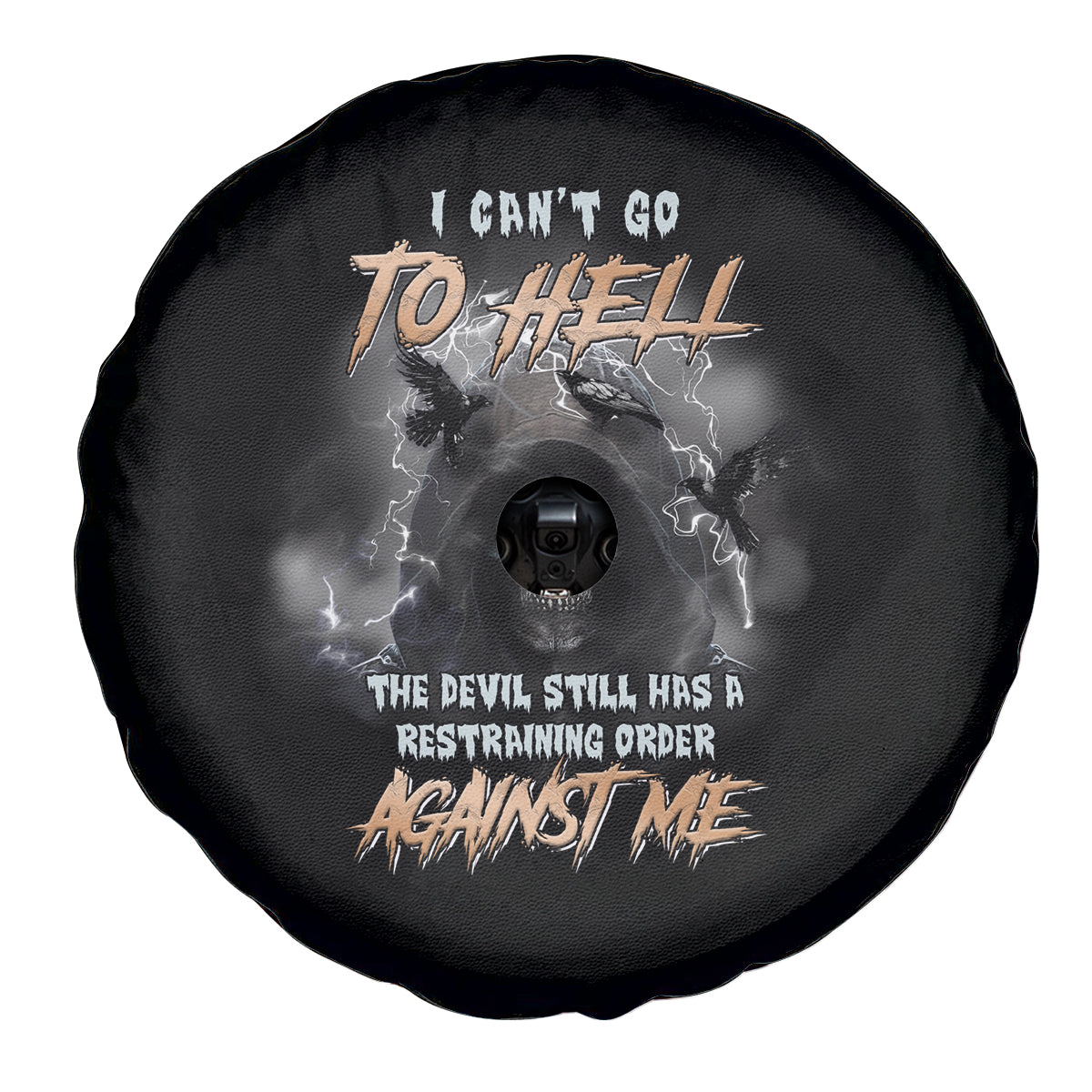 I Can't Go To Hell Reaper Bat Spare Tire Cover - Wonder Print Shop