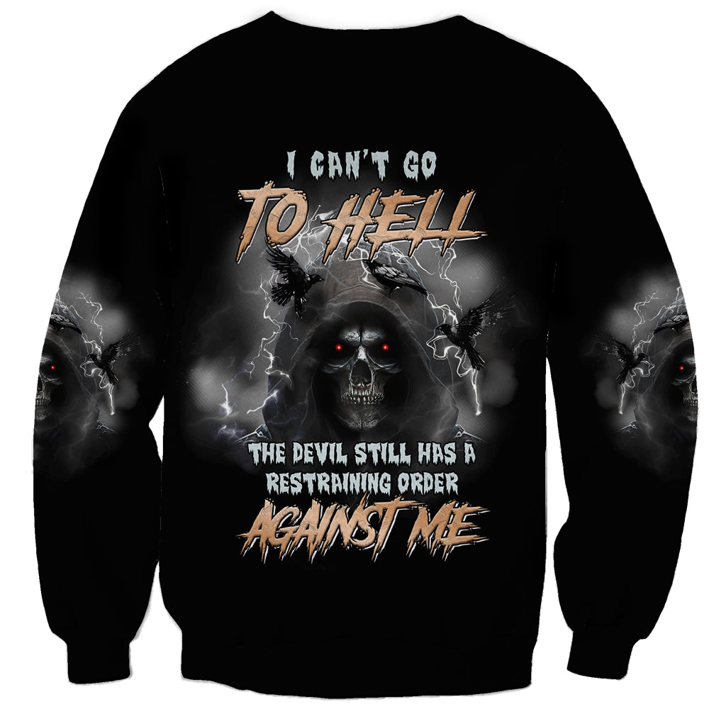 I Can't Go To Hell Reaper Bat Sweatshirt - Wonder Print Shop