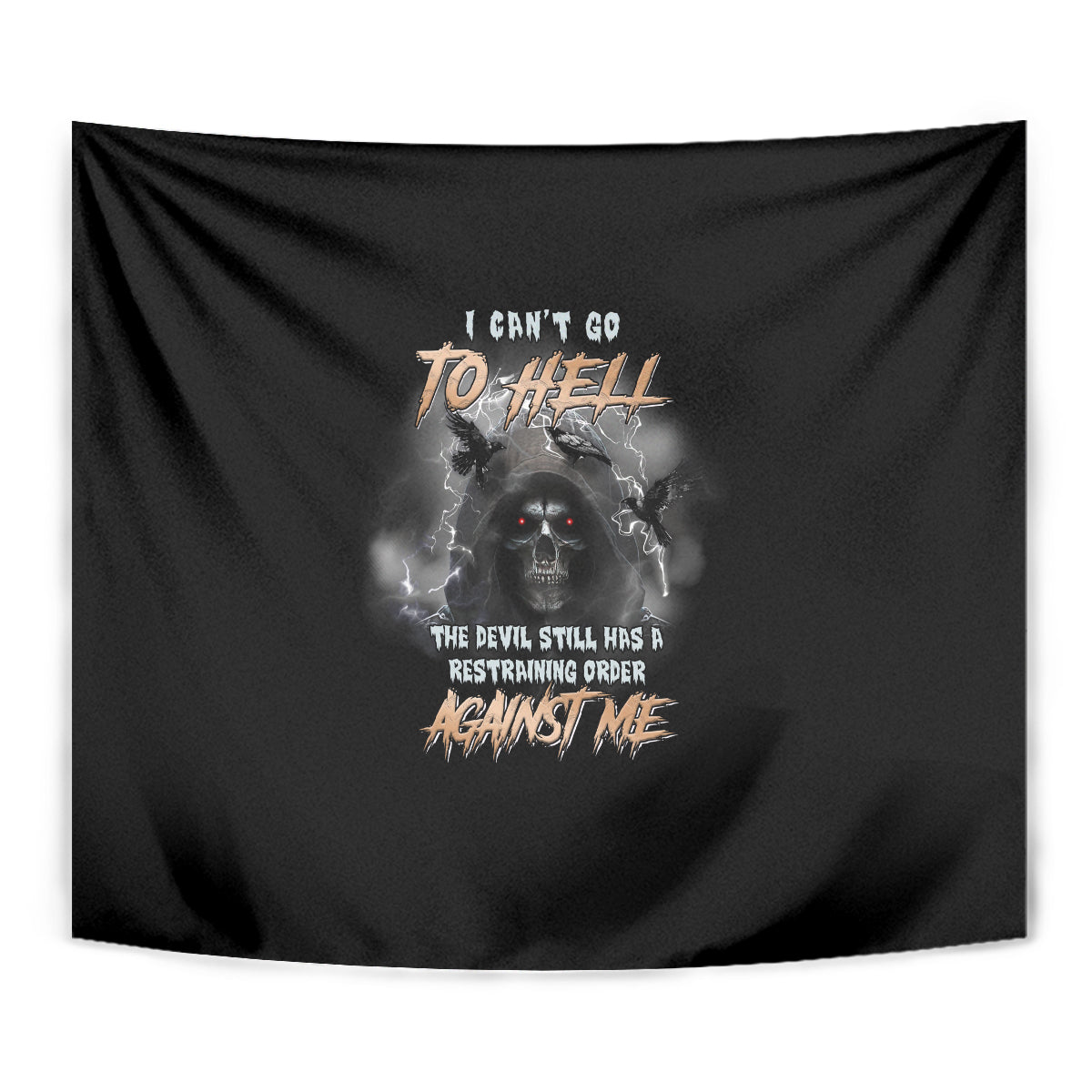 I Can't Go To Hell Reaper Bat Tapestry - Wonder Print Shop