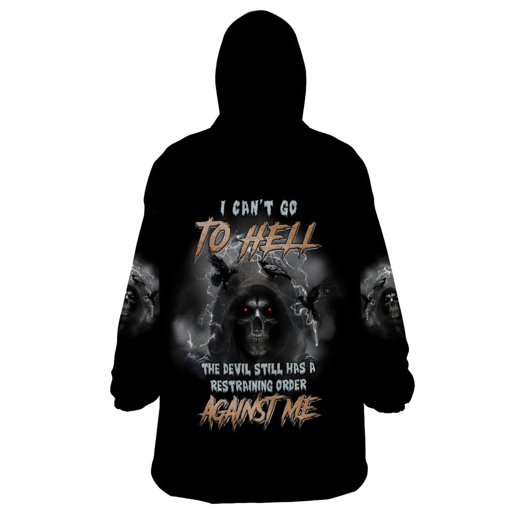 I Can't Go To Hell Reaper Bat Wearable Blanket Hoodie - Wonder Print Shop