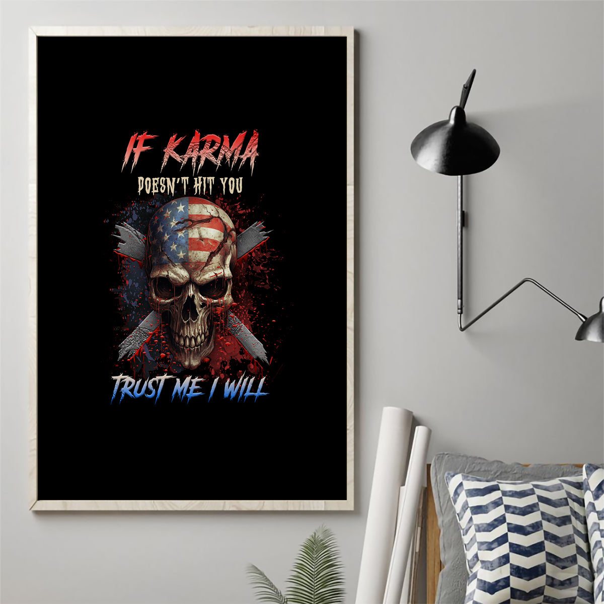 If Karma Doesn't Hit You Trust Me I Will Canvas Wall Art - Wonder Print Shop