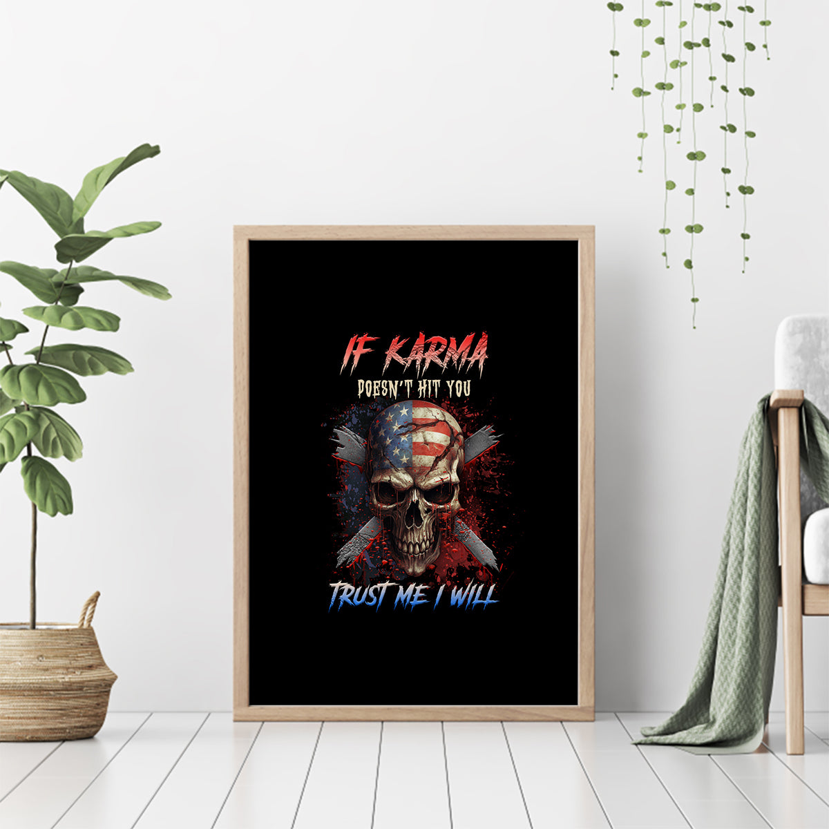 If Karma Doesn't Hit You Trust Me I Will Canvas Wall Art - Wonder Print Shop