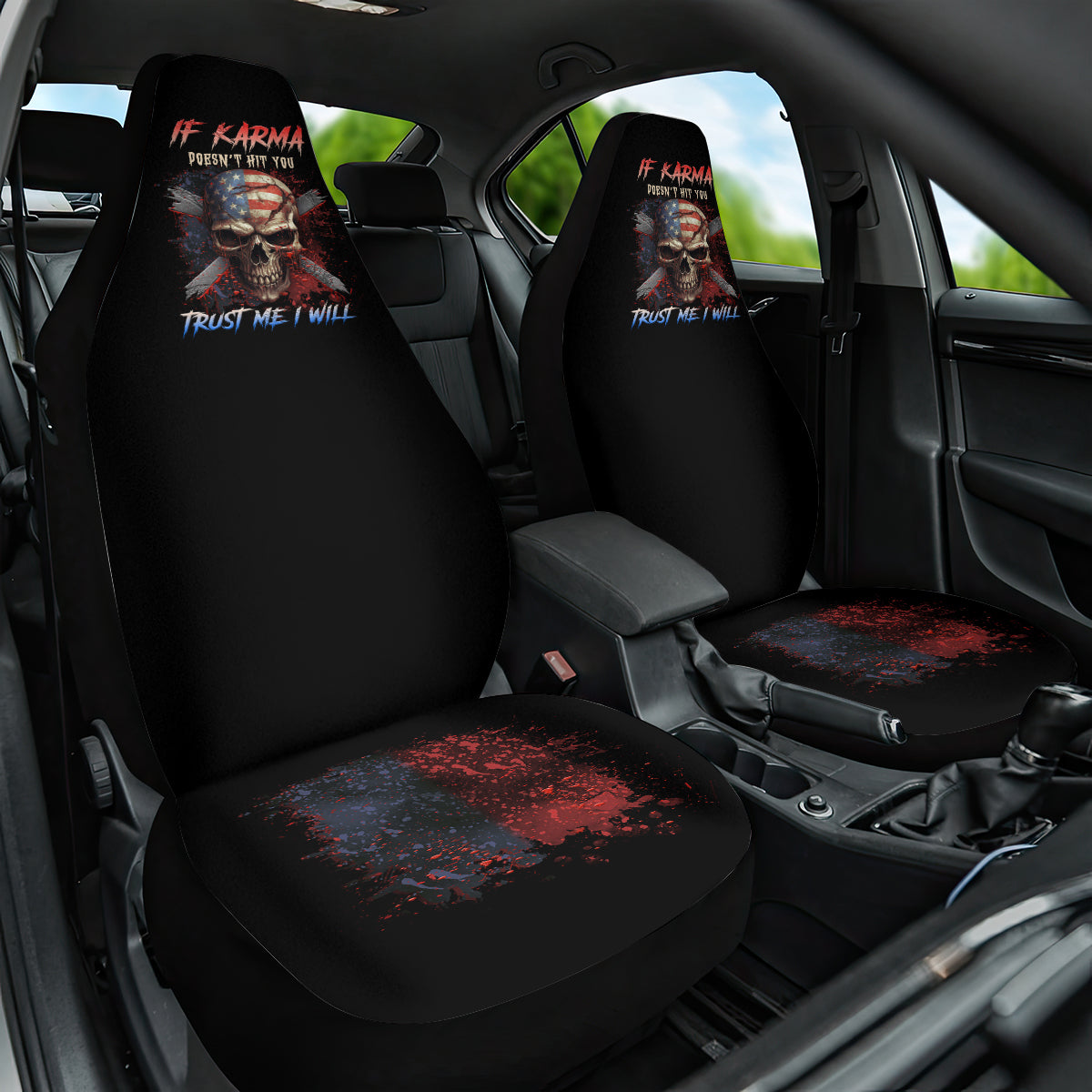 If Karma Doesn't Hit You Trust Me I Will Car Seat Cover - Wonder Print Shop