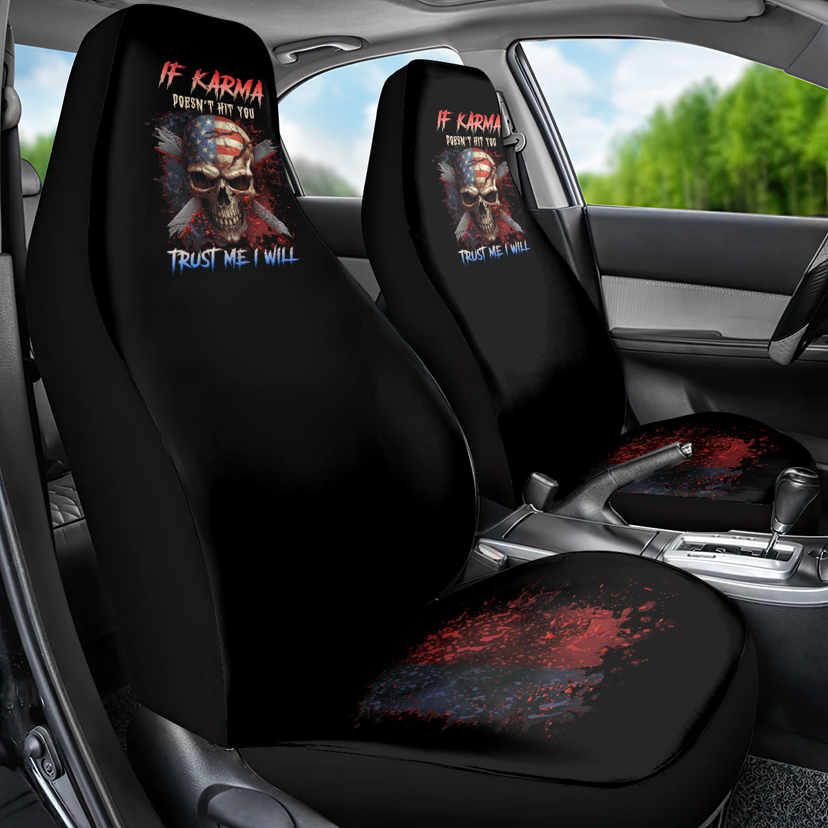 If Karma Doesn't Hit You Trust Me I Will Car Seat Cover - Wonder Print Shop