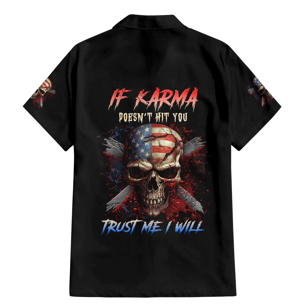 If Karma Doesn't Hit You Trust Me I Will Family Matching Mermaid Dress and Hawaiian Shirt - Wonder Print Shop