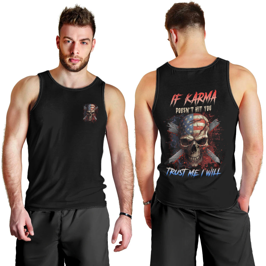 If Karma Doesn't Hit You Trust Me I Will Men Tank Top - Wonder Print Shop