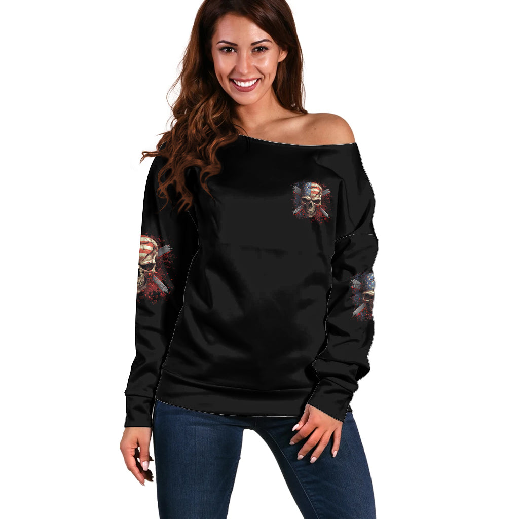 If Karma Doesn't Hit You Trust Me I Will Off Shoulder Sweater - Wonder Print Shop