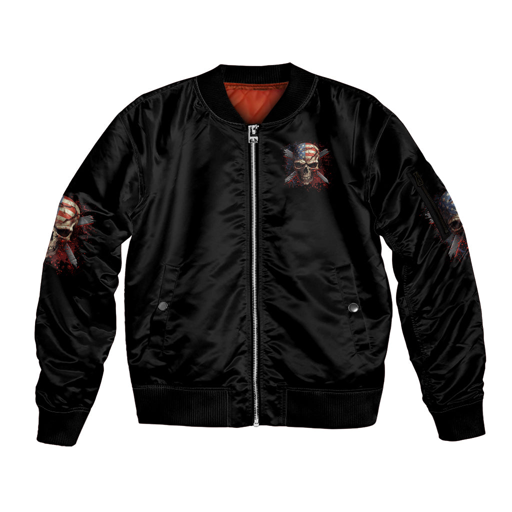 If Karma Doesn't Hit You Trust Me I Will Sleeve Zip Bomber Jacket - Wonder Print Shop