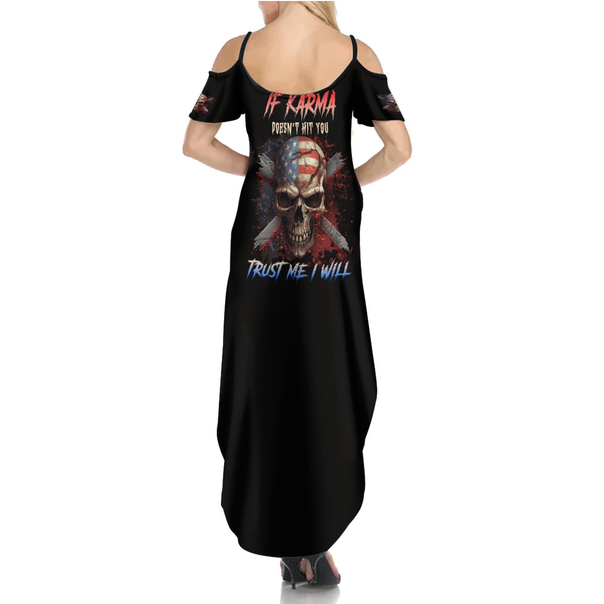If Karma Doesn't Hit You Trust Me I Will Summer Maxi Dress - Wonder Print Shop