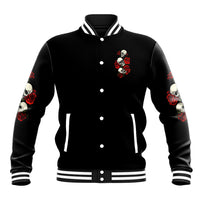 The Good Girl In Me 3 Skulls Rose Vintage Baseball Jacket - Wonder Print Shop